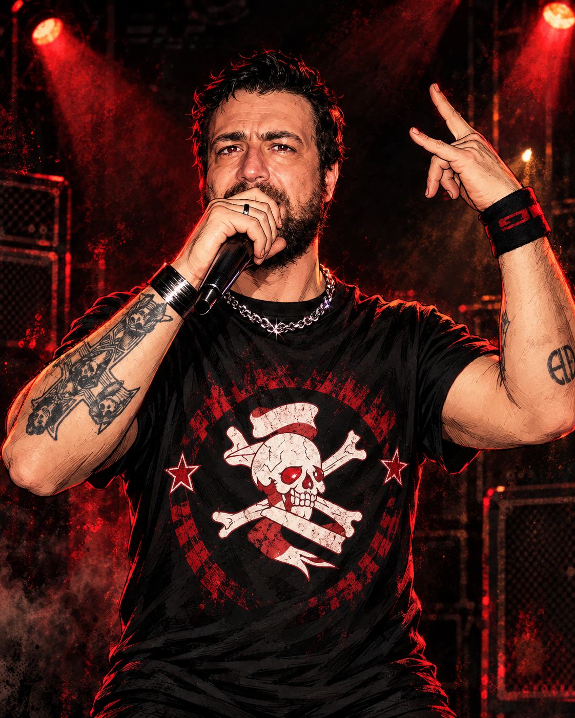 Cristian DJ Cris Prussiani in stile anime rock